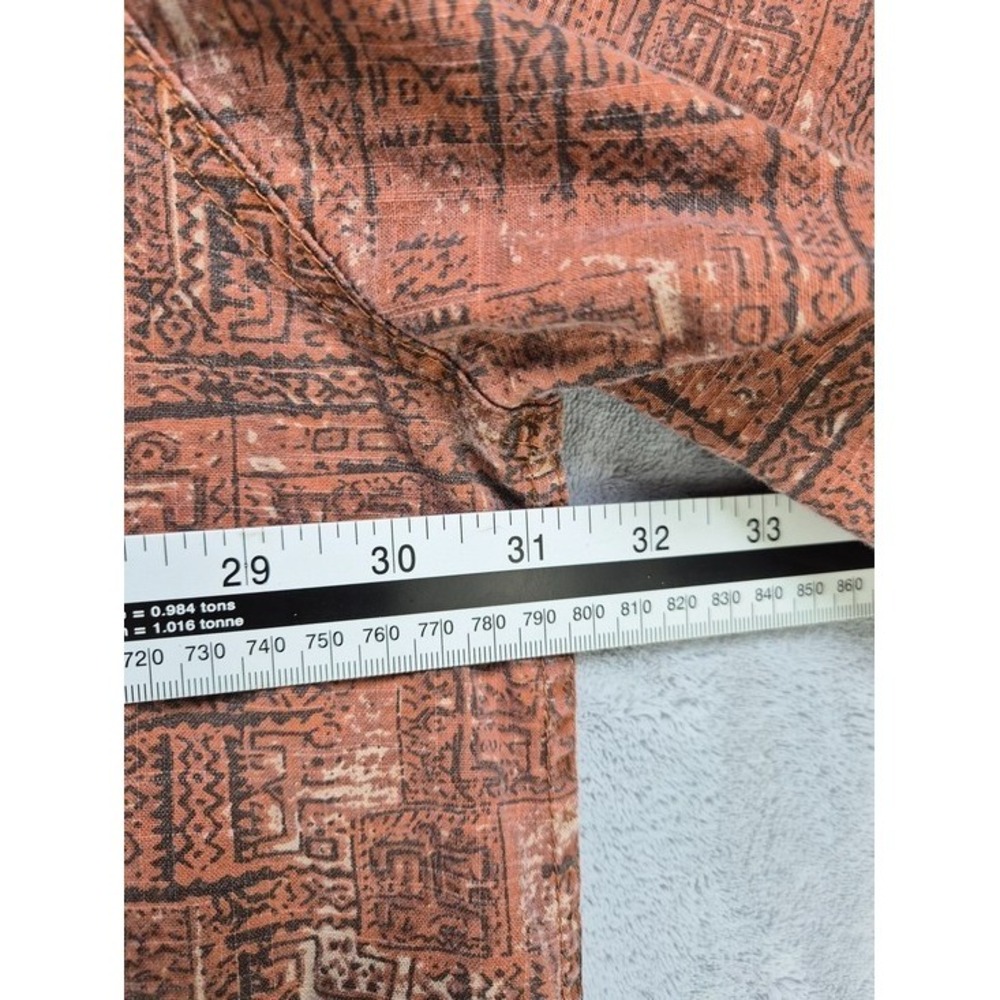 Vintage St John's Bay Men's 3XL Tall Rust Brown Geometric Cotton Short Sleeve - Picture 7 of 8